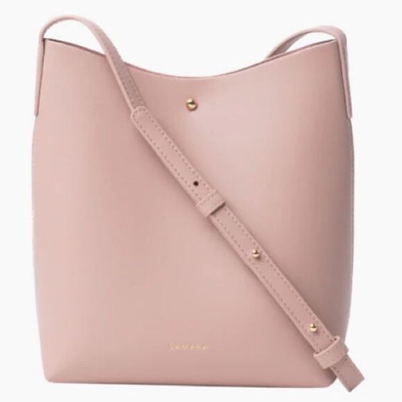 Samara FabFitFun Vegan Leather Suede Interior Peony Pink Medium Crossbody Bag - Picture 2 of 16